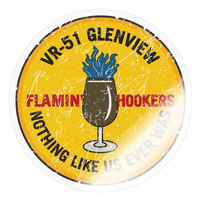 Retro Flamin' Hookers VR-51 Glenview Squadron Logo