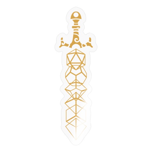 Gold Polyhedral Dice Sword - Sticker