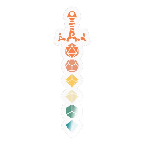 Retro Polyhedral Dice Sword - Sticker