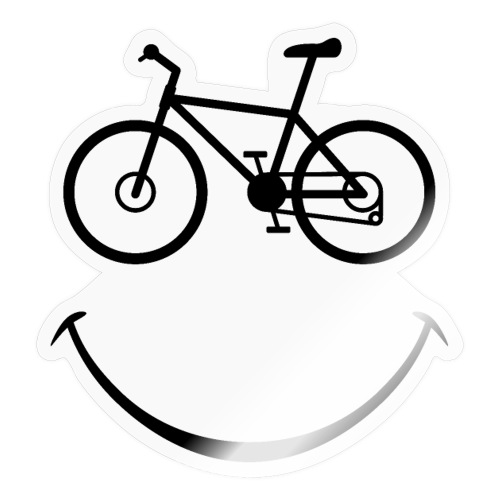 Happy Outdoor Adventure Mountain Bike Smiling Face - Sticker