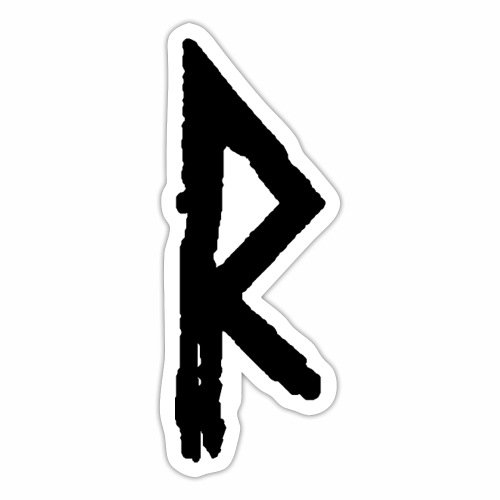 Elder Futhark Rune Raidho - Letter R - Sticker