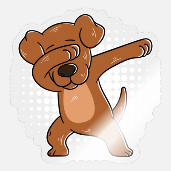 Dabbing Dog dancing Dog Dab Dance Dabbing Dog' Sticker | Spreadshirt