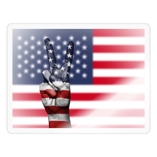 united states flags with peace sign - Sticker