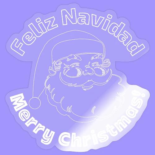 Feliz Navidad Merry Christmas Santa Claus Line Art - Sticker