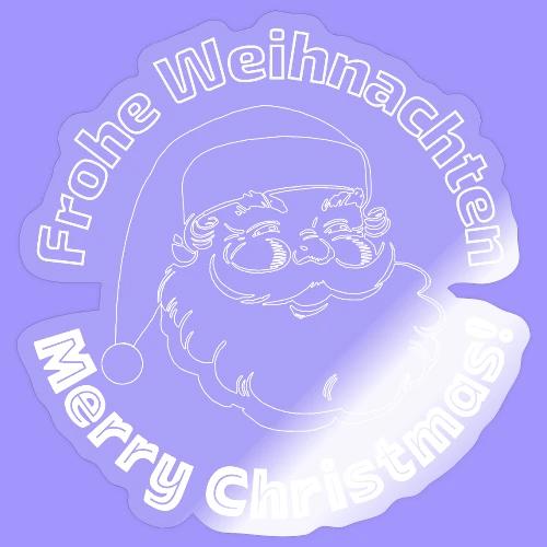 Frohe Weihnachten Merry Christmas Santa Line Art - Sticker