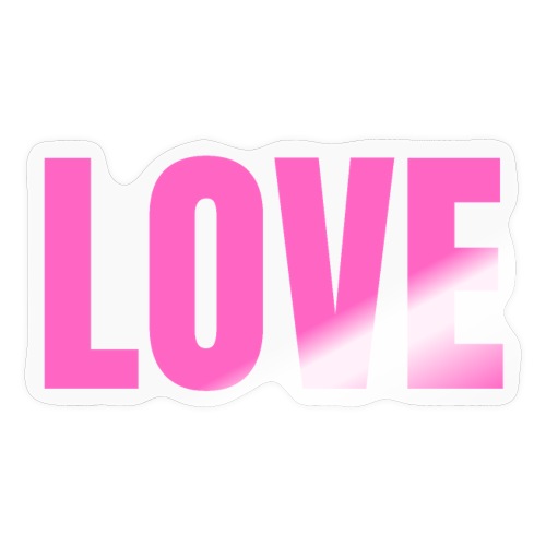 LOVE (neon pink big bold full-size letters) - Sticker