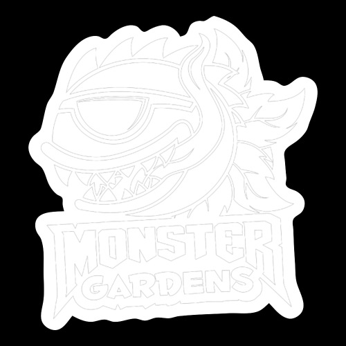 Monster Gardens Logo in White - Sticker