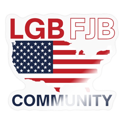 LGB FJB Community USA Map Flag (Red, White & Blue) - Sticker