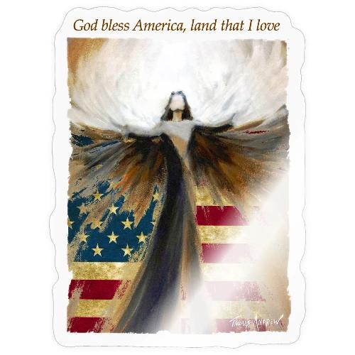 God bless America Angel_Strong color_Brown type - Sticker