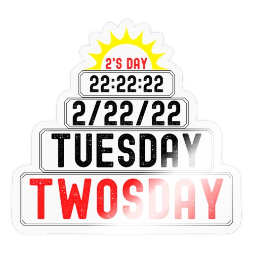 Twosday Tuesday February 22 2022 Step Pyramid - Sticker