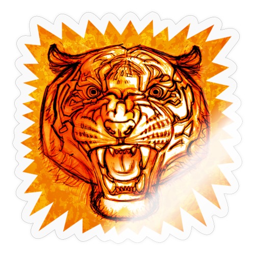 Snarling tiger - Sticker