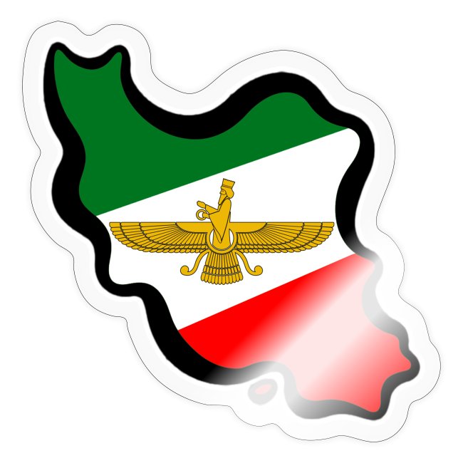 Iran Map Flag Farvahar