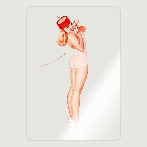 Bell Hop Pinup Girl Calendar Art by George Petty - Sticker