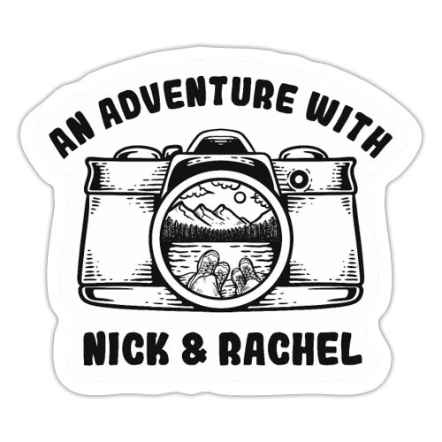 Nick & Rachel Black & White Logo - Sticker