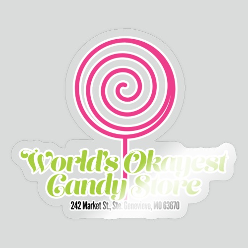 World's Okayest Candy Store Pink/Green/Black - Sticker