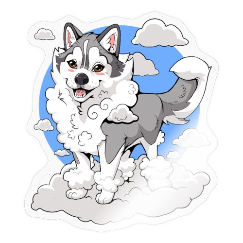 Memphis the Fluffy Land Cloud | Siberian Husky - Sticker
