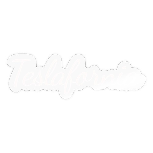 Teslafornia White Script - Sticker