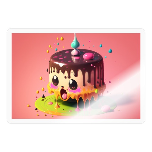 Cake Caricature - January 1st Psychedelic Desserts - Sticker