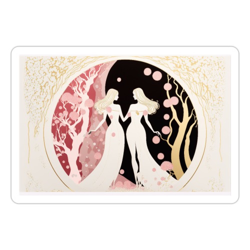 Lovers in the Woods - Beautiful Forest Landscape - Sticker
