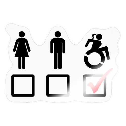 This female wheelchair user is suitable # - Sticker