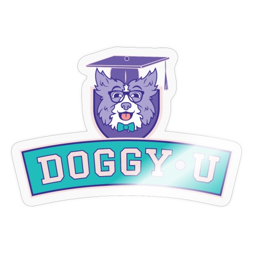 Doggy•U Teal Stack Logo - Sticker