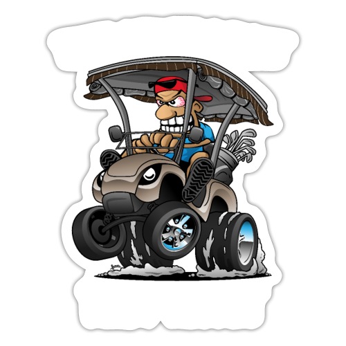 They See Me Rollin' They Hatin' Golf Cart Cartoon - Sticker