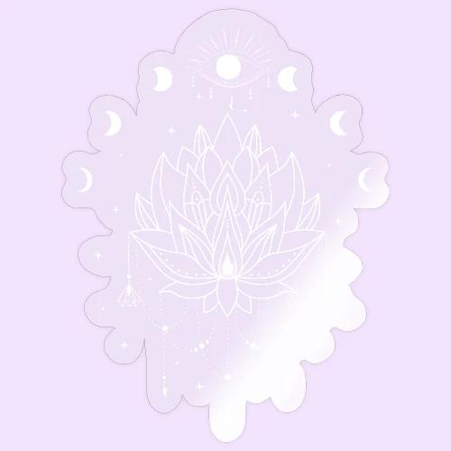 Third Eye White Lotus Flower - Moon Cycle Design - Sticker