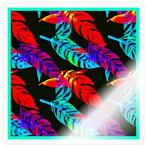 Neon Luminous Foliage Elegance - Sticker