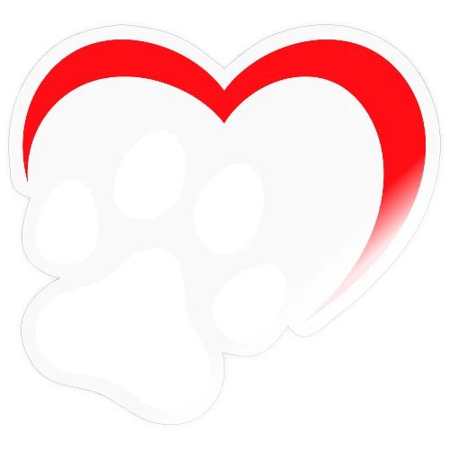 Heart and Paw Print - Sticker