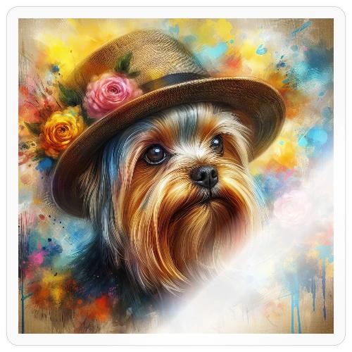 Yorkshire Terrier Splash Art - Sticker