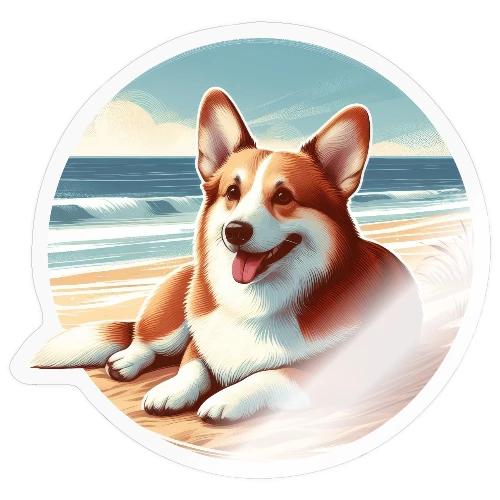 Cute Welsh Corgi Drawing - Sticker