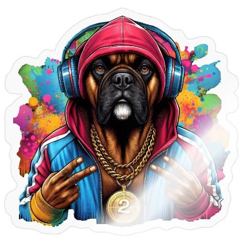 Boxer Dog Splash Art - Sticker