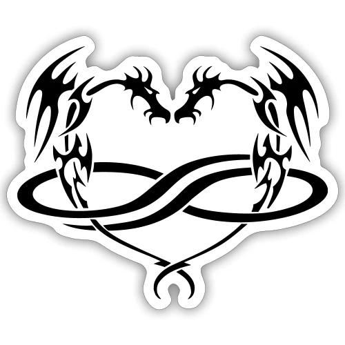 Polydragon (black) - Sticker
