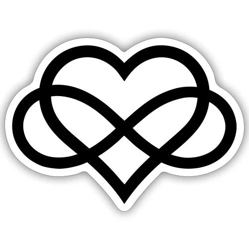 Infinity Heart (black) - Sticker