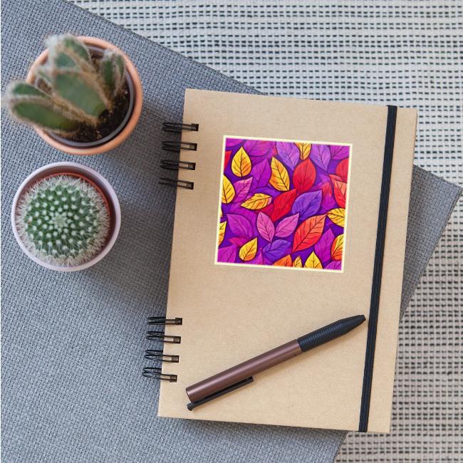 Colorful Cartoon Foliage: Purple & Yellow