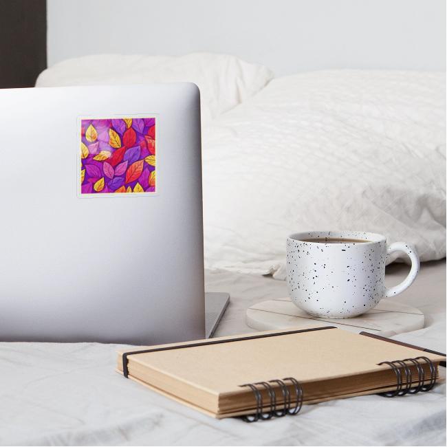 Colorful Cartoon Foliage: Purple & Yellow