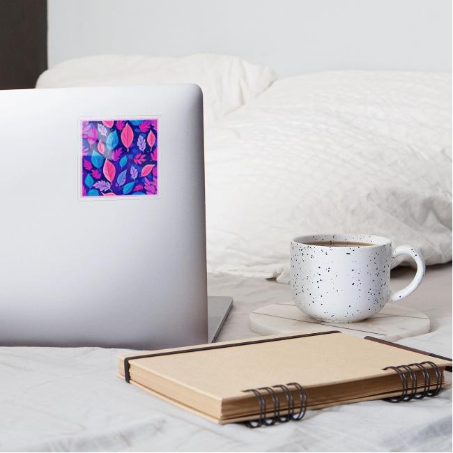 Whimsical Cartoon Leaves: Purple & Pink