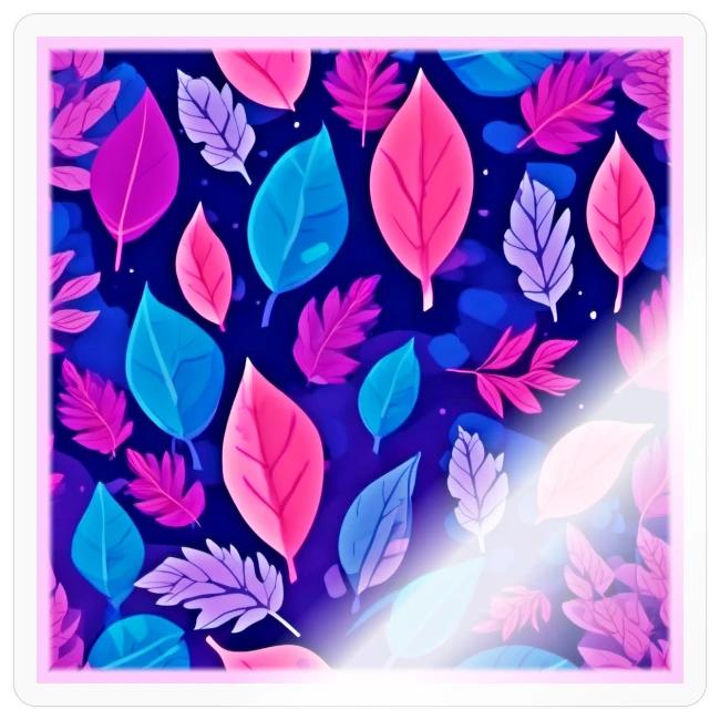 Whimsical Cartoon Leaves: Purple & Pink