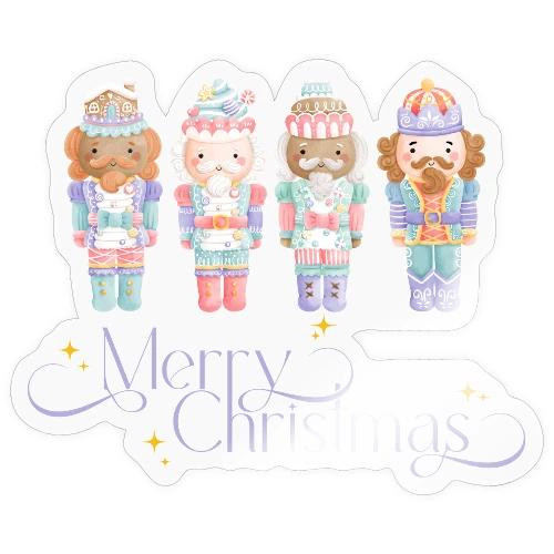 Pastel Nutcracker Merry Christmas - Sticker