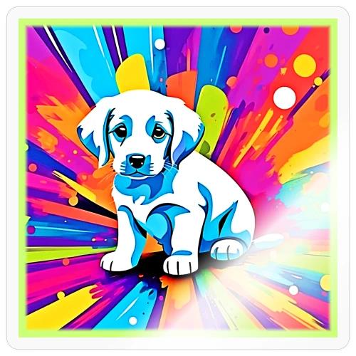 Vibrant Dog Artwork - Sticker
