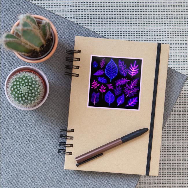 Neon Leaves in Pink and Purple Hues