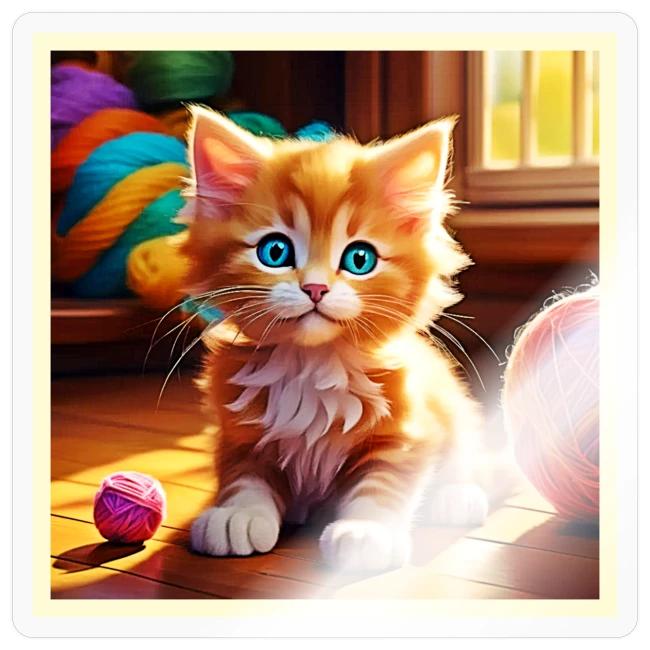 Cute Orange Kitten Art