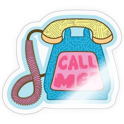 Retro Call Me? Phone - Sticker
