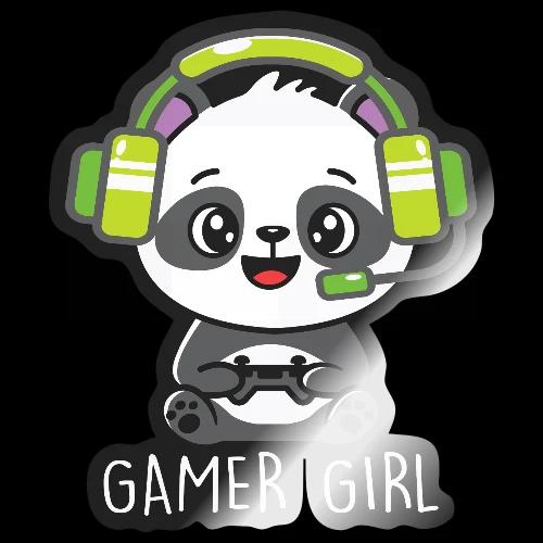 Cute Panda Gamer Girl - Sticker
