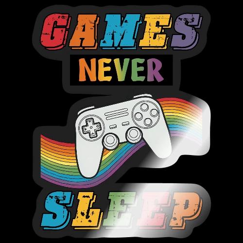 Games Never Sleep Rainbow - Sticker
