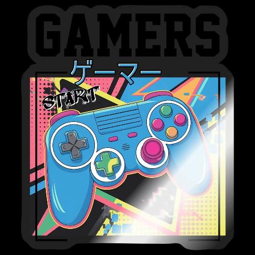 Gamers Start! Retro Japanese Vibe - Sticker