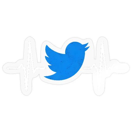 Social Media Heartbeat Blue Bird Graphic - Sticker
