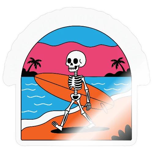 Take Me Where Summer Never Ends - Skeleton Surfer - Sticker