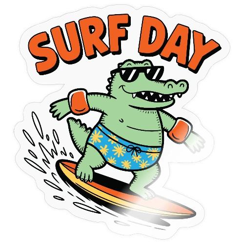 Surf Day Alligator - Gnarly Gator Surfer - Sticker