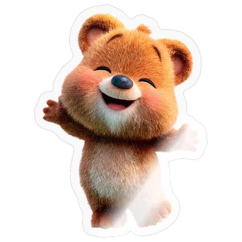 Joyful Baby Bear with Arms Up - Sticker